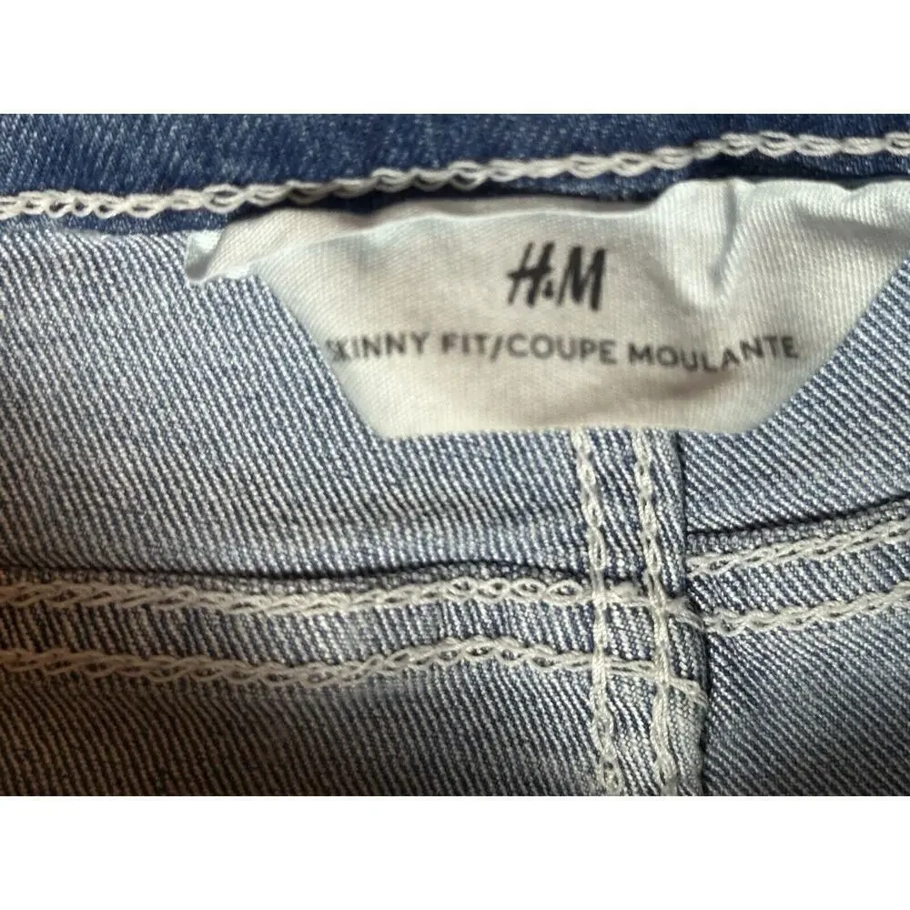 H&M Jeans Boys Size 12‎ Light Blue Denim Skinny Fit Pants School Casual Summer